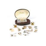 A quantity of vintage cufflinks to include some gold examples, pairs (7+)