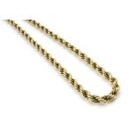 A 9ct gold rope twist necklace, 46cm, 12g