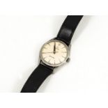 A 1950s Omega Seamaster stainless steel gentleman's wristwatch, 35mm case, dial with batons, appears