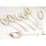 A set of four George III silver old English pattern tablespoons, possible by Thomas Chawner,