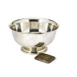 An Art Deco style American silver footed bowl by Shrene & Co, plain body, marked to base Shrene & Co