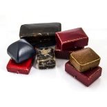 A quantity of leather jewellery boxes, nine in total