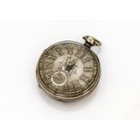 A Victorian open faced pocket watch by Isaac Goldman of Sunderland, 52mm, with engraved silvered