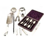 A collection of Georgian and Victorian and later silver and silver plated items, including a basting