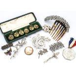 A quantity of silver jewellery and others, including a pair of Danish cufflinks, a 9ct gold Celtic