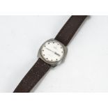 A c1960s Omega Automatic De Ville stainless steel gentleman's wristwatch, 35mm cushion shaped