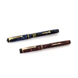 A vintage Conway Stewart No. 739 blue mottled fountain pen in box, together with a The Valentine Pen