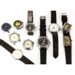 A collection of vintage and modern gentlemen's wristwatches, including a c1960s Certina with DS