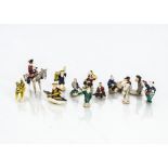 A collection of vintage Chinese miniature pottery figures the very small figures and groups with