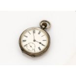 An early 20th century Omega silver open faced pocket watch, 50mm 935 marked case, appears to run,