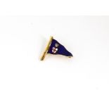 A 9ct gold enamel Royal London Yacht Club pin badge, 2.6cm wide x 2.3cm high, 4.3g