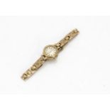 A c1960s Rotary 9ct gold lady's wristwatch, circular on 9ct gold bracelet, 12.5g