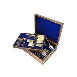 An Art Deco canteen of cutlery from William Hutton & Sons, in oak box