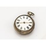 A Victorian silver pair cased pocket watch by John Canoud, fusee movement marked 45423, AF