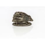 A 1960s silver model of a porcupine, Edinburgh 1968, by B&S, 4.2 ozt, 8cm wide