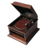 Table grand gramophone, Columbia Model 118, with No 8 soundbox on straight tone-arm and bifurcated