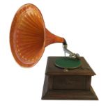 Horn gramophone, The Westminster (by Curry's), with alloy gooseneck tone-arm, later soundbox and