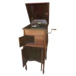 Cabinet gramophone, in mahogany case, by Gramophone Manufacturing Co, Totenham Court Road, with