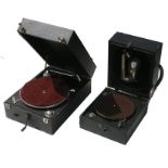 Portable gramophones, for restoration: Columbia 201, Decca Junior (2)