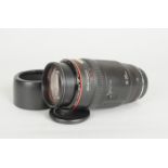 A Canon EF 50-200mm f/3.5-4.5 L Zoom Lens, serial no. 1021286, push-pull zooming, barrel, VG,