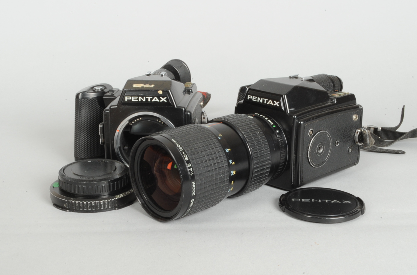 An Asahi Pentax 645 SLR Camera, shutter faulty (only B, 1/60 and 1/2000s possible), a Pentax-A 645