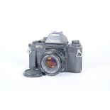 A Canon F-1 New SLR Camera, serial no. 200356, AE Finder FN, shutter working, metering working, body