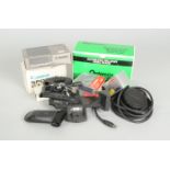 Canon Camera Accessories, including a Camera Holder F, an Optomax Automatic Bellows, Barcode Readers