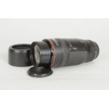 A Canon EF 100-300mm f/5.6 L Zoom Lens, serial no. 1609334, push-pull zooming, barrel, VG,