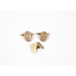 A pair of early 20th Century 9ct gold cufflinks, 3.5g, together with a single 9ct gold cufflink, 2.