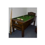 A 20th Century Jefferys Bros (Billiards) Ltd bar billiards table, complete with balls skittles and