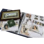 A modern album of Queen Mother First Day Covers and other coins and FDCs, including a 1999 Britannia