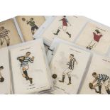 Godfrey Phillips Silk Football Colours, P81 minus Fulham, including three colour variations and 1