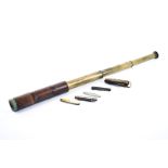 A 19th Century Negretti & Zambra of London brass telescope, dated 1894, together with a group of