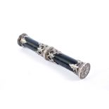 A Victorian Scottish silver and ebony Councillor's Tipstaff, having silver terminals, one with