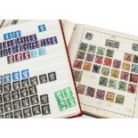 Five albums of stamps, four British from Victoria to Elizabeth II, some mint, together with a Strand
