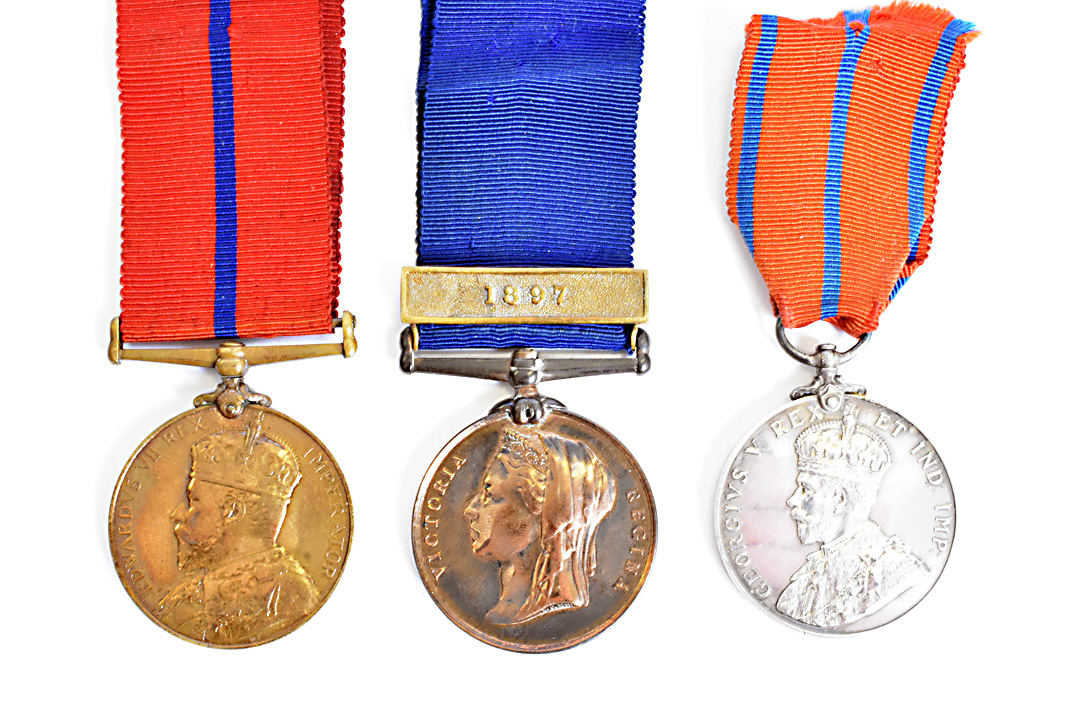 A Medal group awarded to Sergeant F Bowles, comprising Jubilee 1887 medal with 1897 clasp (Constable