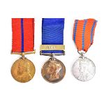 A Medal group awarded to Sergeant F Bowles, comprising Jubilee 1887 medal with 1897 clasp (Constable