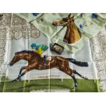 Horse Racing, two silk scarves one published by Welch, Margetson and Co Lts depicting all the