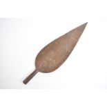 A 19th Century Sudanese Spear head, the broad spear head measuring 15.5cm x 48cm (excluding pole