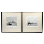 Fred Jay Girling, 1900-1982, a pair of watercolours, entitled, 'HMS Hood with ''J'' class