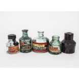 Victorian and Later Glass Ink Bottles, a group of four all with original labels comprising Johnson's