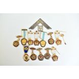 A selection of gilt metal and enamel jewels, all for Stewards, including Royal Masonic Institution