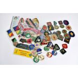 Overseas and British badges and name tags, including Proficiency, South Africa, American, Name