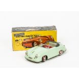 A Distler Tinplate Electro Matic 7500 Porsche, impressive battery operated Porsche in light green