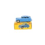 A Dinky Toys 153 Standard Vanguard, mid-blue body, cream hubs, in original box, E, box F-G