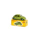 A Dinky Toys 181 Volkswagen Saloon, green body, mid-green hubs, in original box, E, box VG