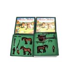 Britains boxed Home Farm series sets 8704 Plough Set and 8707 Tumbrel Cart, generally VG in boxes,