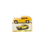 A French Dinky Toys 1408 Honda S800, yellow body, red interior, concave hubs, in original box, E,