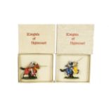 Britains boxed mounted Knights of Agincourt comprising 1661, Charging, and 9496, Rearing (was 1663),