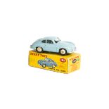 A Dinky Toys 182 Porsche 356A Coupe, pale blue body, cream hubs, in original box, E, box G